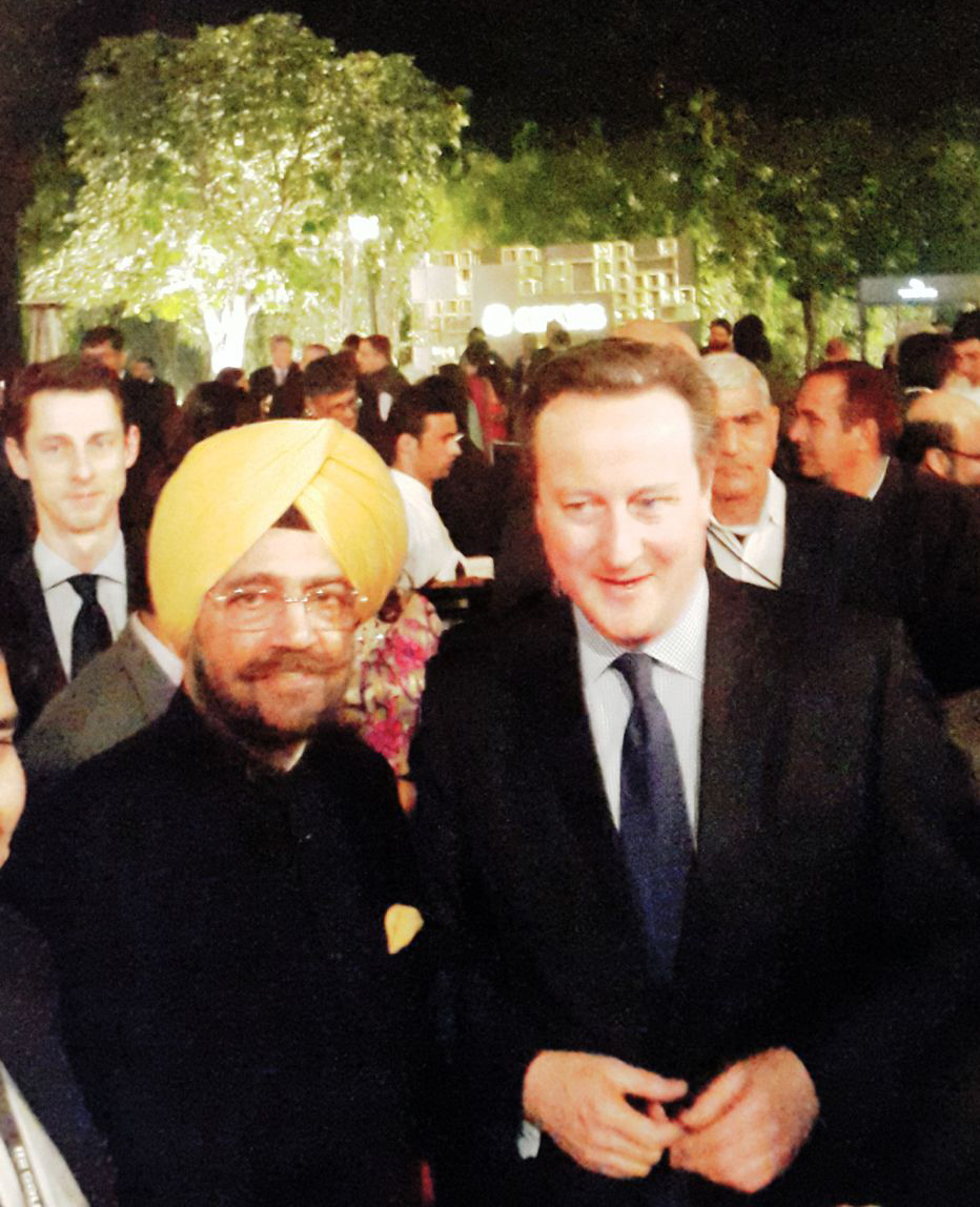 Dalbir Singh chairman one globe  with David Cameron  Prime Minister of British